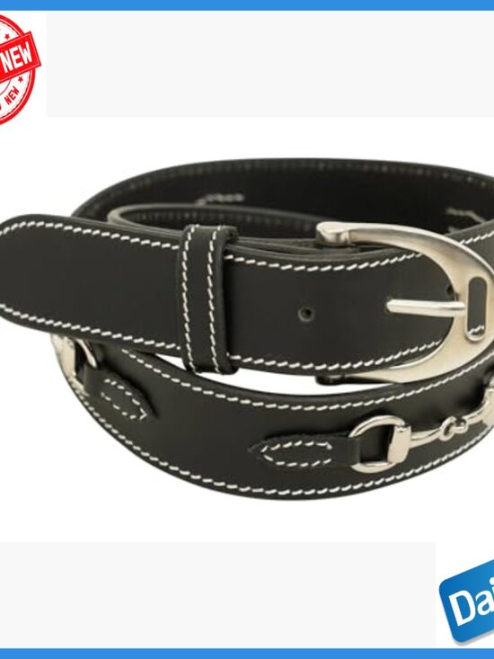 Small Full-Grain Leather Belt with Stirrup Buckle Equestrian Style